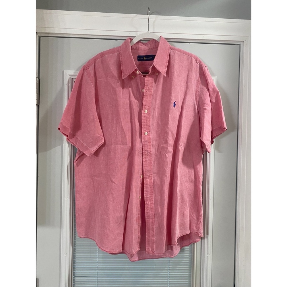 Ralph Lauren Pink Short-Sleeve Button-Down, size XL
